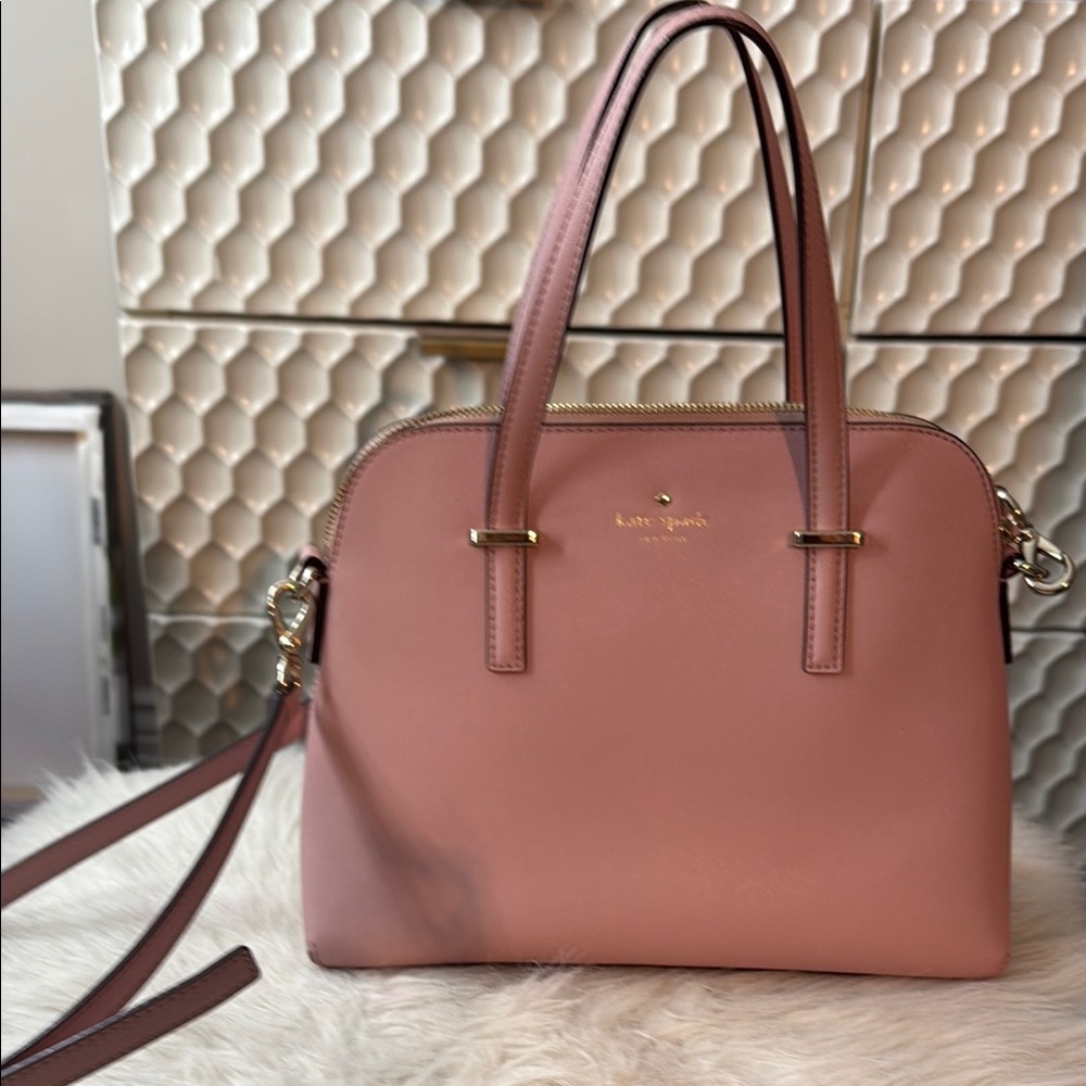 Kate Spade Pink Satchel with Structured Design and Crossbody Option